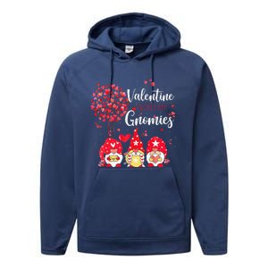 Happy Valentines Day Gnomes With Heart Sunflower Valentine Love Performance Fleece Hoodie