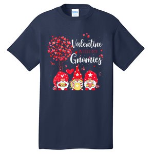 Happy Valentines Day Gnomes With Heart Sunflower Valentine Love Tall T-Shirt