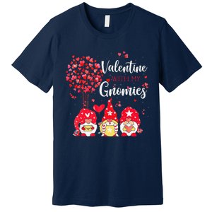 Happy Valentines Day Gnomes With Heart Sunflower Valentine Love Premium T-Shirt