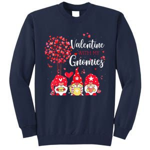 Happy Valentines Day Gnomes With Heart Sunflower Valentine Love Tall Sweatshirt