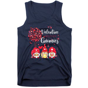 Happy Valentines Day Gnomes With Heart Sunflower Valentine Love Tank Top