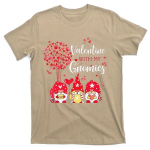 Happy Valentines Day Gnomes With Heart Sunflower Valentine Love T-Shirt