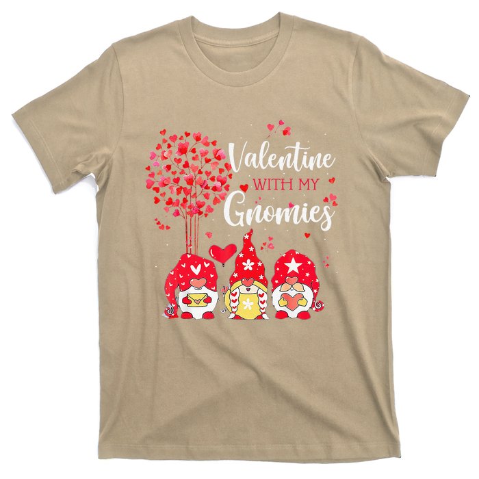 Happy Valentines Day Gnomes With Heart Sunflower Valentine Love T-Shirt