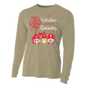 Happy Valentines Day Gnomes With Heart Sunflower Valentine Love Cooling Performance Long Sleeve Crew