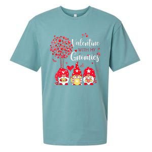 Happy Valentines Day Gnomes With Heart Sunflower Valentine Love Sueded Cloud Jersey T-Shirt