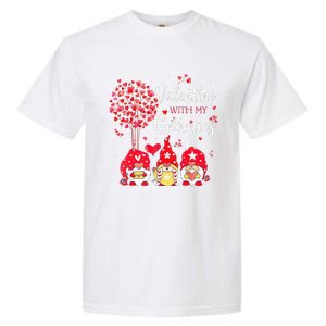 Happy Valentines Day Gnomes With Heart Sunflower Valentine Love Garment-Dyed Heavyweight T-Shirt