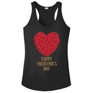 Happy Valentines Day Flowers Rose Heart Cool Gift Ladies PosiCharge Competitor Racerback Tank