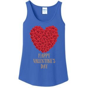 Happy Valentines Day Flowers Rose Heart Cool Gift Ladies Essential Tank