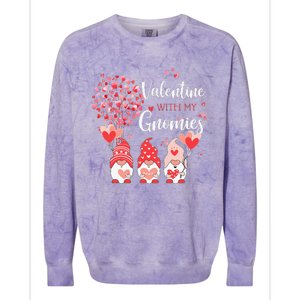 Happy Valentines Day Gnomes With Heart Sunflower Valentine Colorblast Crewneck Sweatshirt