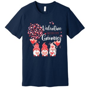 Happy Valentines Day Gnomes With Heart Sunflower Valentine Premium T-Shirt