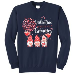 Happy Valentines Day Gnomes With Heart Sunflower Valentine Tall Sweatshirt