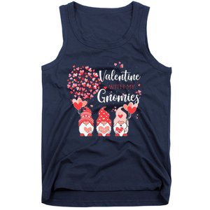 Happy Valentines Day Gnomes With Heart Sunflower Valentine Tank Top