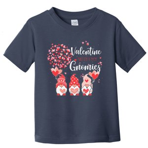 Happy Valentines Day Gnomes With Heart Sunflower Valentine Toddler T-Shirt