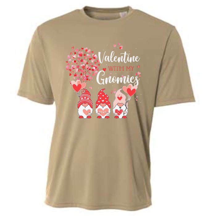 Happy Valentines Day Gnomes With Heart Sunflower Valentine Cooling Performance Crew T-Shirt