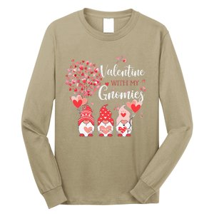 Happy Valentines Day Gnomes With Heart Sunflower Valentine Long Sleeve Shirt