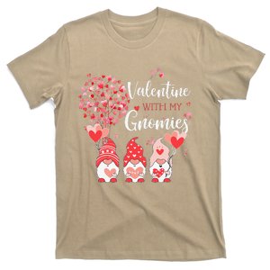 Happy Valentines Day Gnomes With Heart Sunflower Valentine T-Shirt