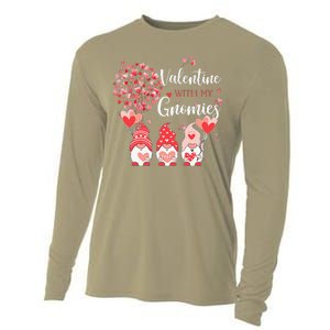 Happy Valentines Day Gnomes With Heart Sunflower Valentine Cooling Performance Long Sleeve Crew