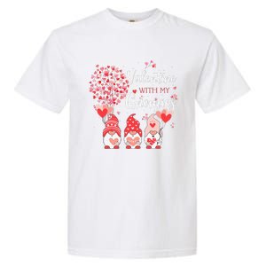 Happy Valentines Day Gnomes With Heart Sunflower Valentine Garment-Dyed Heavyweight T-Shirt