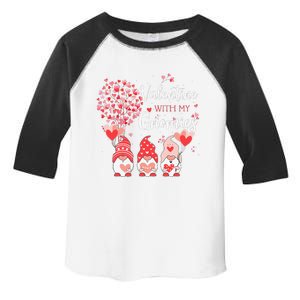 Happy Valentines Day Gnomes With Heart Sunflower Valentine Toddler Fine Jersey T-Shirt