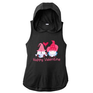 Happy Valentines Day Gnomes With Heart Valentine Ladies PosiCharge Tri-Blend Wicking Draft Hoodie Tank