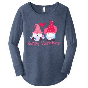 Happy Valentines Day Gnomes With Heart Valentine Women's Perfect Tri Tunic Long Sleeve Shirt