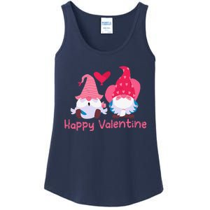 Happy Valentines Day Gnomes With Heart Valentine Ladies Essential Tank