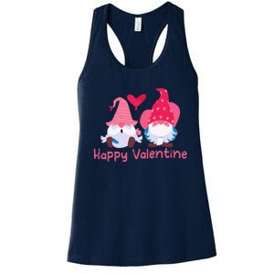 Happy Valentines Day Gnomes With Heart Valentine Women's Racerback Tank