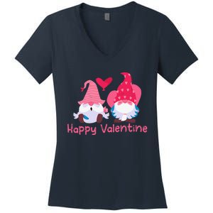 Happy Valentines Day Gnomes With Heart Valentine Women's V-Neck T-Shirt