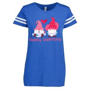 Happy Valentines Day Gnomes With Heart Valentine Enza Ladies Jersey Football T-Shirt