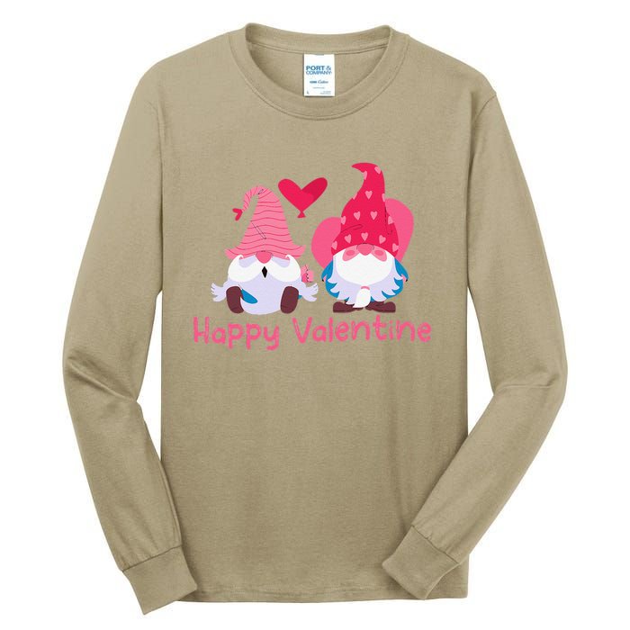 Happy Valentines Day Gnomes With Heart Valentine Tall Long Sleeve T-Shirt