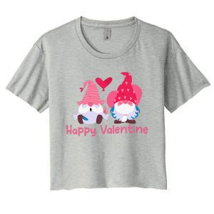 Happy Valentines Day Gnomes With Heart Valentine Women's Crop Top Tee