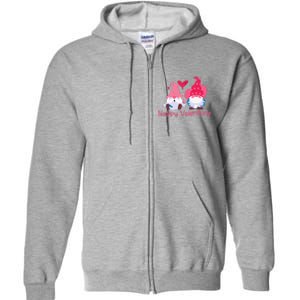 Happy Valentines Day Gnomes With Heart Valentine Full Zip Hoodie