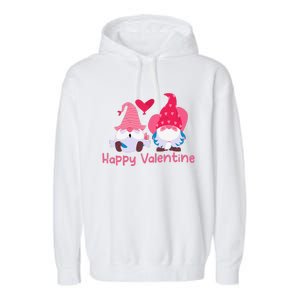 Happy Valentines Day Gnomes With Heart Valentine Garment-Dyed Fleece Hoodie