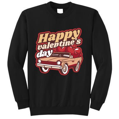 Happy Valentine's Day Vintage Car Sweatshirt