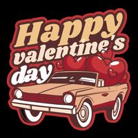 Happy Valentine's Day Vintage Car Sweatshirt