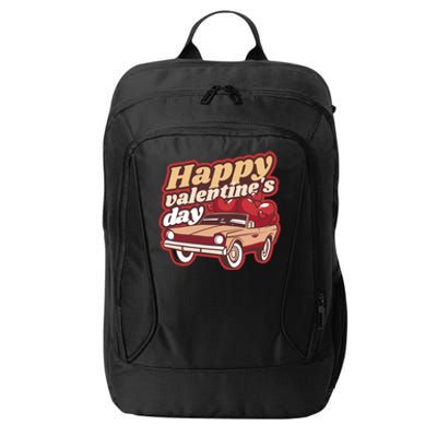 Happy Valentine's Day Vintage Car City Backpack