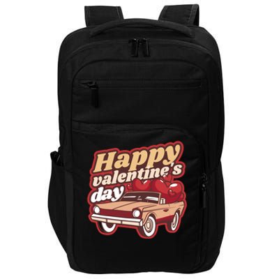 Happy Valentine's Day Vintage Car Impact Tech Backpack