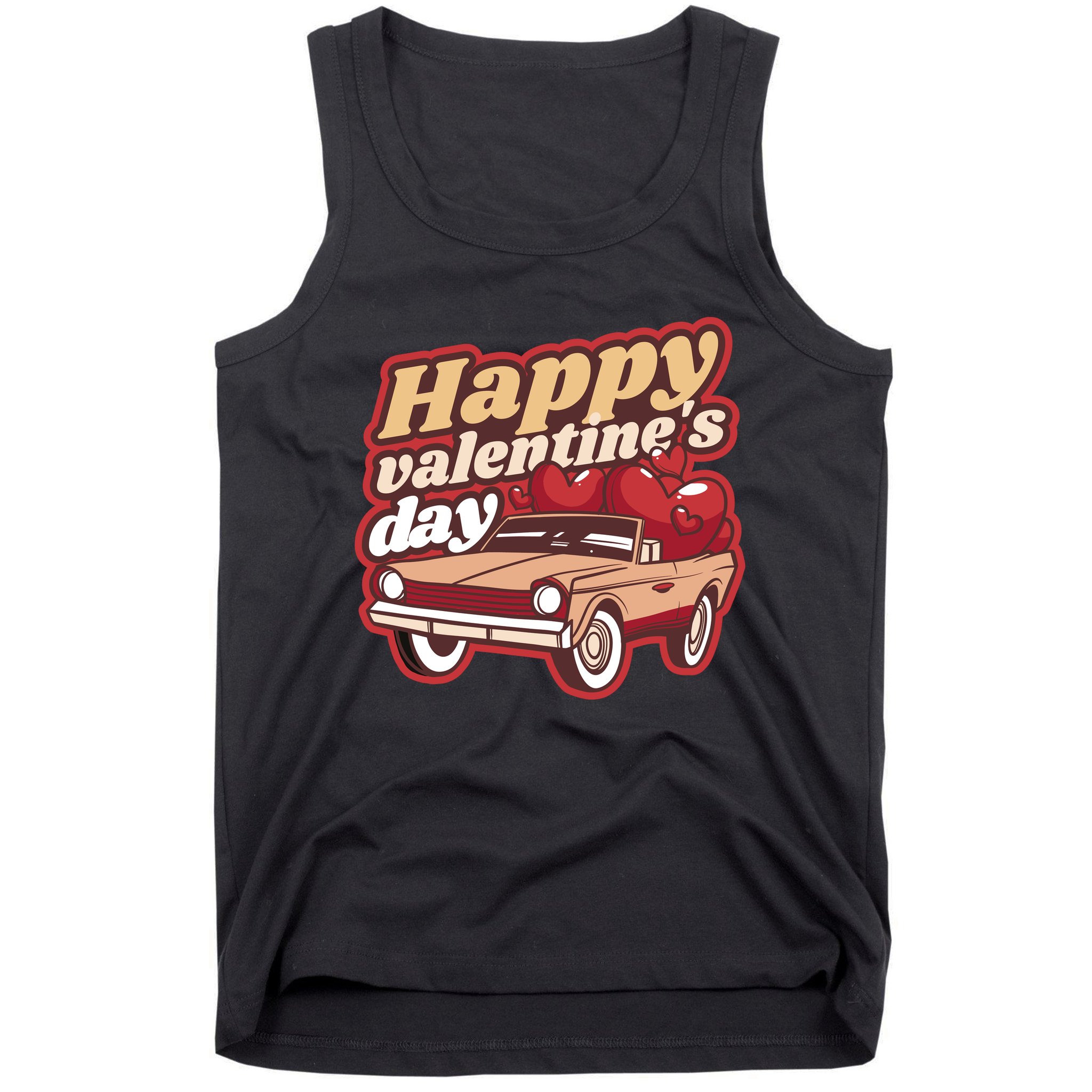 Happy Valentine's Day Vintage Car Tank Top