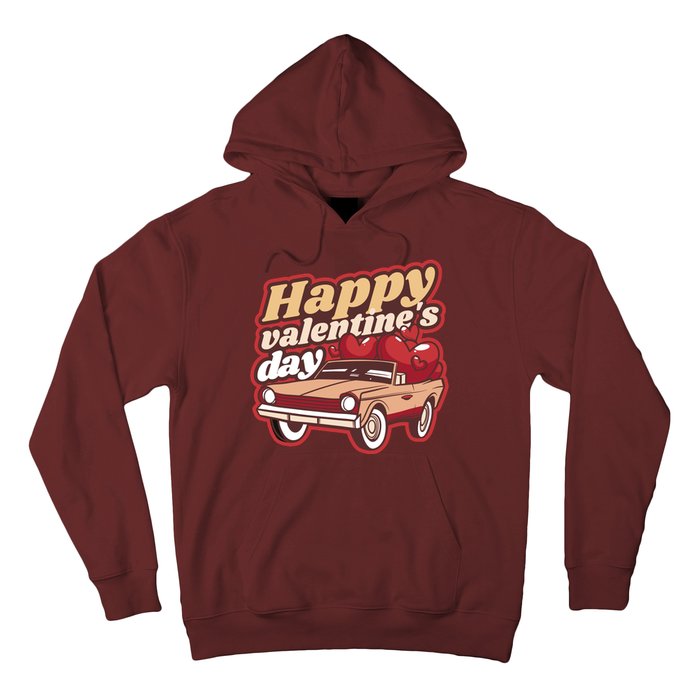 Happy Valentine's Day Vintage Car Hoodie