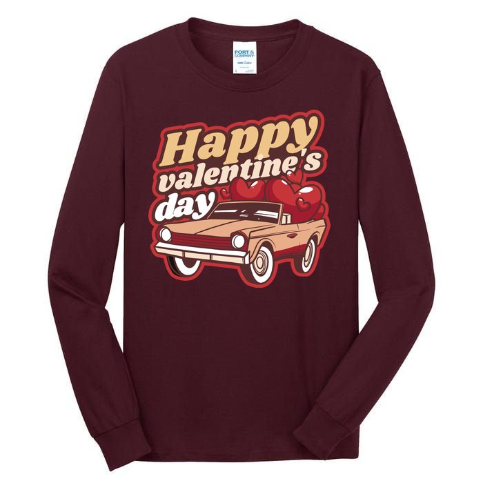 Happy Valentine's Day Vintage Car Tall Long Sleeve T-Shirt