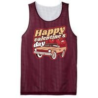 Happy Valentine's Day Vintage Car Mesh Reversible Basketball Jersey Tank