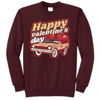 Happy Valentine's Day Vintage Car Tall Sweatshirt