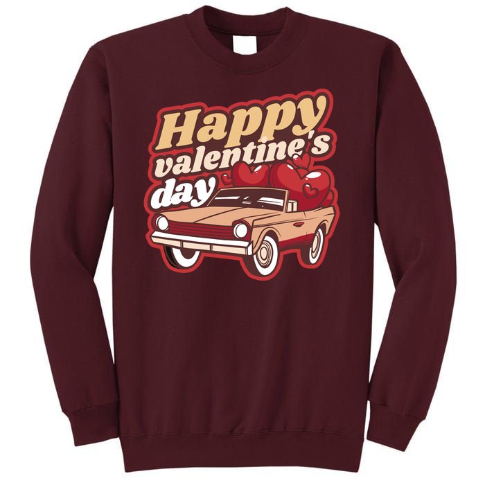 Happy Valentine's Day Vintage Car Tall Sweatshirt