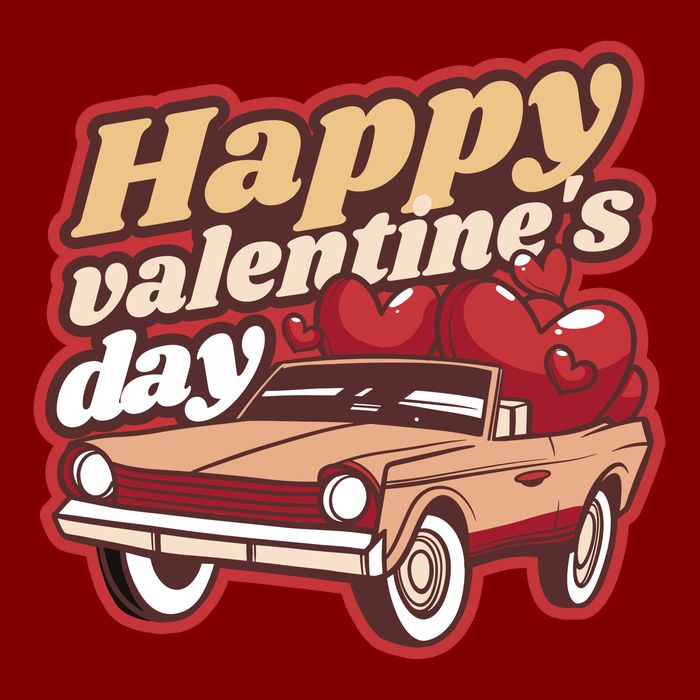 Happy Valentine's Day Vintage Car Hat