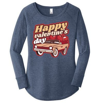 Happy Valentine's Day Vintage Car Women's Perfect Tri Tunic Long Sleeve Shirt