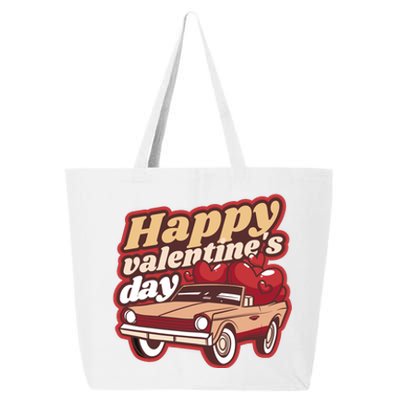 Happy Valentine's Day Vintage Car 25L Jumbo Tote