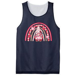 Happy Valentines Day Gnomes With Leopard Rainbow Valentine Mesh Reversible Basketball Jersey Tank