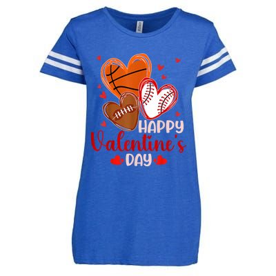 Happy Valentines Day Basketball Baseball Football Enza Ladies Jersey Football T-Shirt