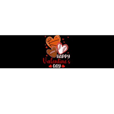 Happy Valentines Day Basketball Baseball Football Bumper Sticker