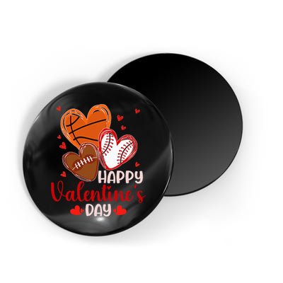 Happy Valentines Day Basketball Baseball Football Magnet